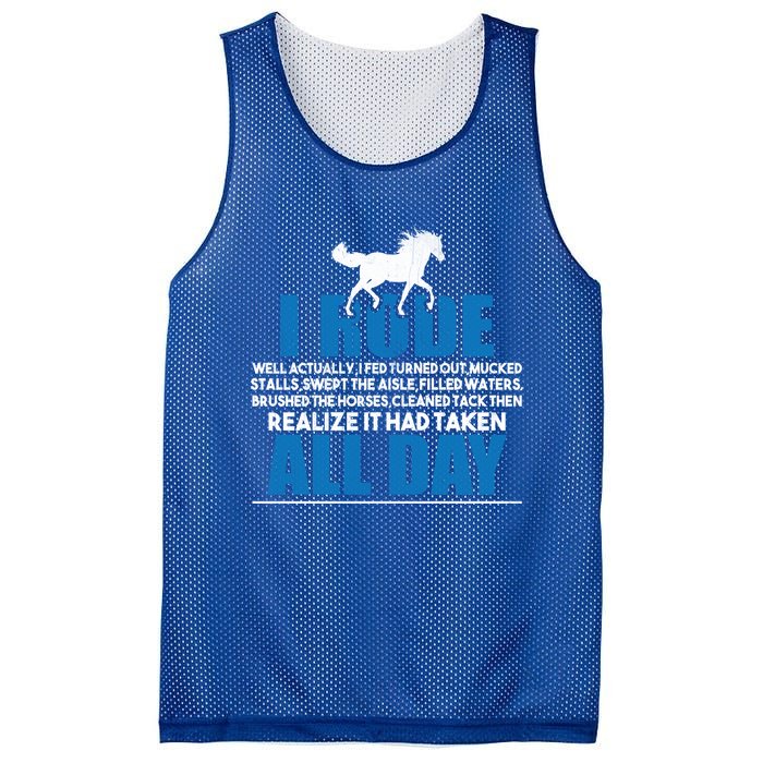 Funny Horse Riding Gifgift I Rode All Day Gift Mesh Reversible Basketball Jersey Tank