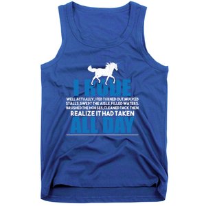 Funny Horse Riding Gifgift I Rode All Day Gift Tank Top