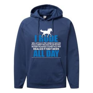 Funny Horse Riding Gifgift I Rode All Day Gift Performance Fleece Hoodie