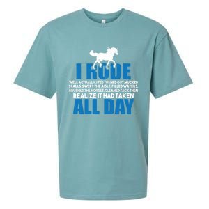 Funny Horse Riding Gifgift I Rode All Day Gift Sueded Cloud Jersey T-Shirt