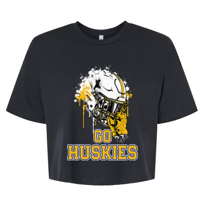 Florence Huskies Rising Helmet Go! Bella+Canvas Jersey Crop Tee