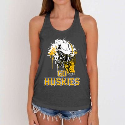 Florence Huskies Rising Helmet Go! Women's Knotted Racerback Tank