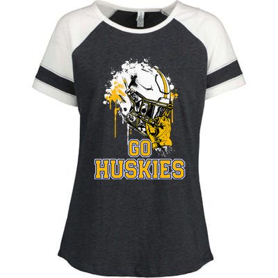 Florence Huskies Rising Helmet Go! Enza Ladies Jersey Colorblock Tee