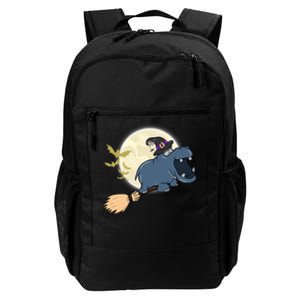 Funny Hippo Ride Witch Shotgun Hippopotamus Halloween Daily Commute Backpack