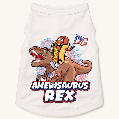 Funny Hotdog Riding Amerisaurus Rex Dinosaur Doggie Tank