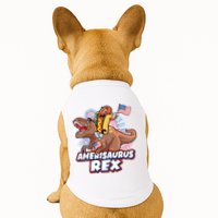 Funny Hotdog Riding Amerisaurus Rex Dinosaur Doggie Tank