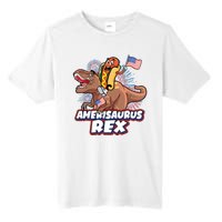 Funny Hotdog Riding Amerisaurus Rex Dinosaur Tall Fusion ChromaSoft Performance T-Shirt