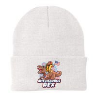 Funny Hotdog Riding Amerisaurus Rex Dinosaur Beanie