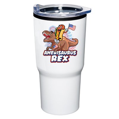 Funny Hotdog Riding Amerisaurus Rex Dinosaur Tumbler