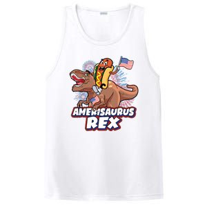 Funny Hotdog Riding Amerisaurus Rex Dinosaur PosiCharge Competitor Tank