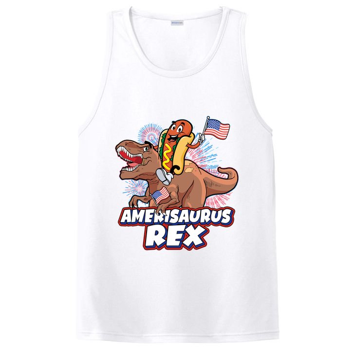 Funny Hotdog Riding Amerisaurus Rex Dinosaur PosiCharge Competitor Tank