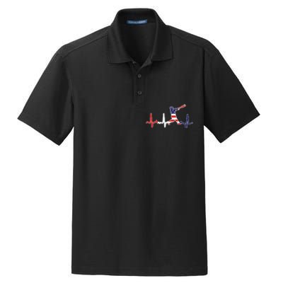 funny Home Run Baseball Flag Baseball Heartbeat Dry Zone Grid Polo