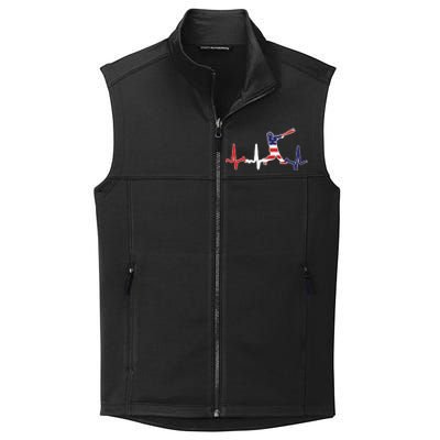 funny Home Run Baseball Flag Baseball Heartbeat Collective Smooth Fleece Vest