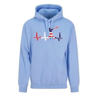 funny Home Run Baseball Flag Baseball Heartbeat Unisex Surf Hoodie