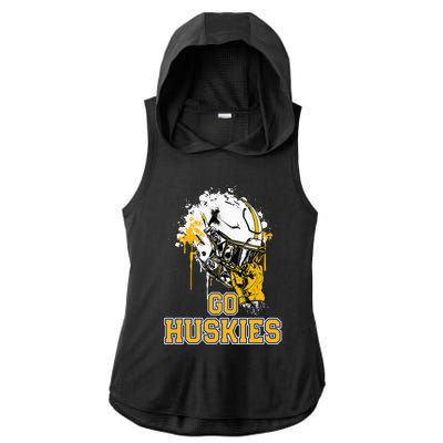 Florence Huskies Rising Helmet Go! Ladies PosiCharge Tri-Blend Wicking Draft Hoodie Tank