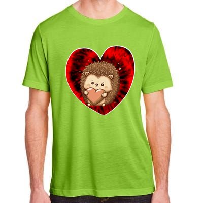 Funny Hedgehog Red Tie Dye Adults Heart Valentines Day Love Cool Gift Adult ChromaSoft Performance T-Shirt