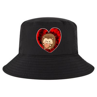 Funny Hedgehog Red Tie Dye Adults Heart Valentines Day Love Cool Gift Cool Comfort Performance Bucket Hat