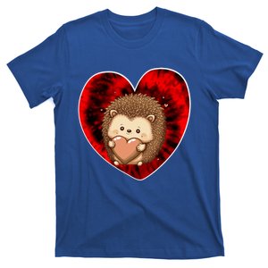 Funny Hedgehog Red Tie Dye Adults Heart Valentines Day Love Cool Gift T-Shirt