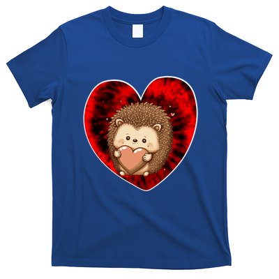 Funny Hedgehog Red Tie Dye Adults Heart Valentines Day Love Cool Gift T-Shirt