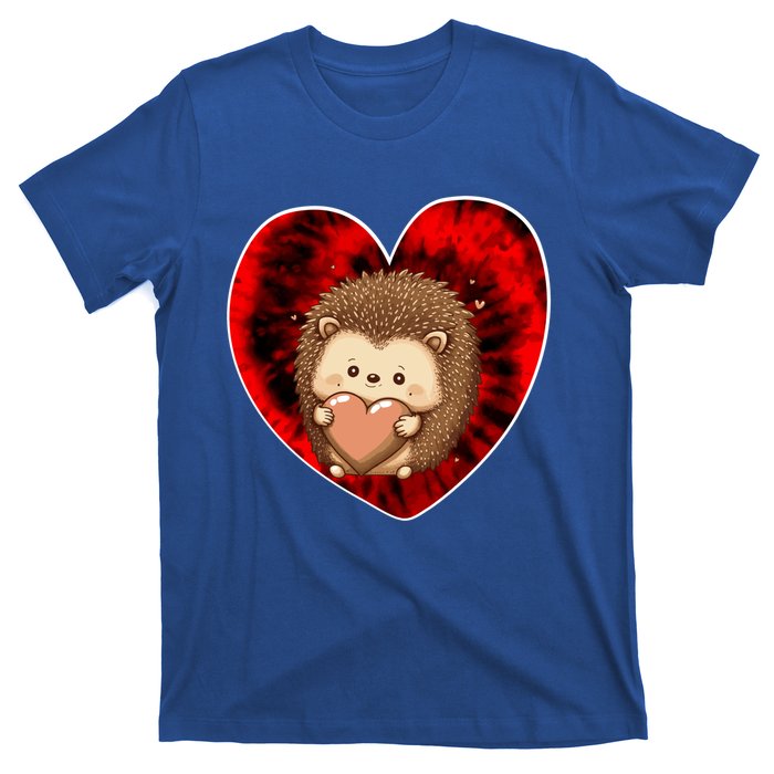 Funny Hedgehog Red Tie Dye Adults Heart Valentines Day Love Cool Gift T-Shirt