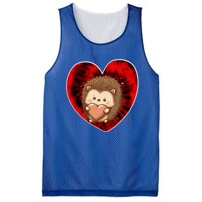 Funny Hedgehog Red Tie Dye Adults Heart Valentines Day Love Cool Gift Mesh Reversible Basketball Jersey Tank