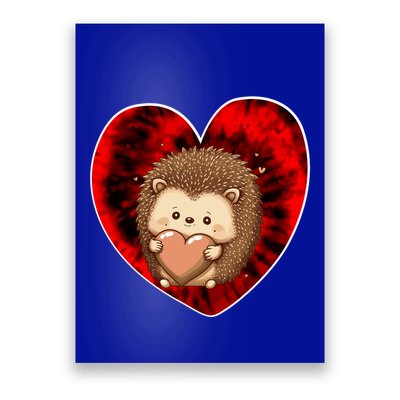Funny Hedgehog Red Tie Dye Adults Heart Valentines Day Love Cool Gift Poster
