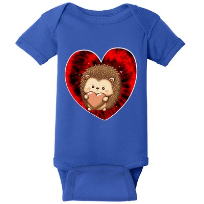 Funny Hedgehog Red Tie Dye Adults Heart Valentines Day Love Cool Gift Baby Bodysuit