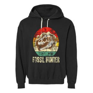 Fossil Hunter Retro Paleontologist Paleontology Garment-Dyed Fleece Hoodie