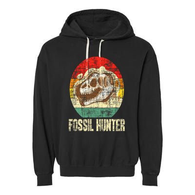 Fossil Hunter Retro Paleontologist Paleontology Garment-Dyed Fleece Hoodie