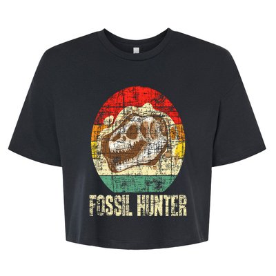 Fossil Hunter Retro Paleontologist Paleontology Bella+Canvas Jersey Crop Tee