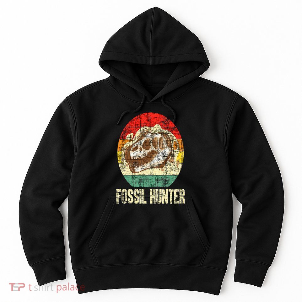 Fossil Hunter Retro Paleontologist Paleontology Hoodie