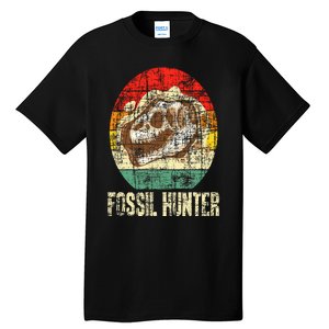 Fossil Hunter Retro Paleontologist Paleontology Tall T-Shirt