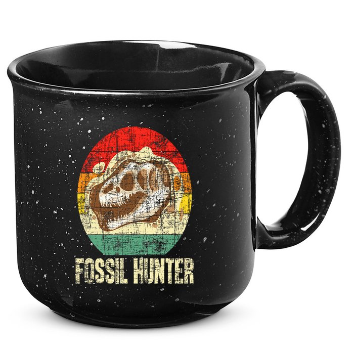 Fossil Hunter Retro Paleontologist Paleontology 15oz Campfire Ceramic Mug