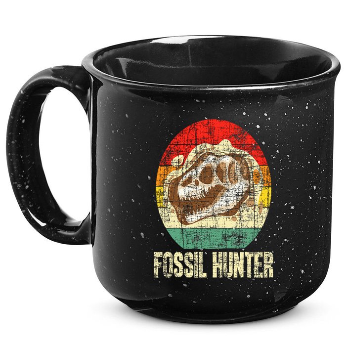 Fossil Hunter Retro Paleontologist Paleontology 15oz Campfire Ceramic Mug