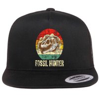 Fossil Hunter Retro Paleontologist Paleontology Flat Bill Trucker Hat