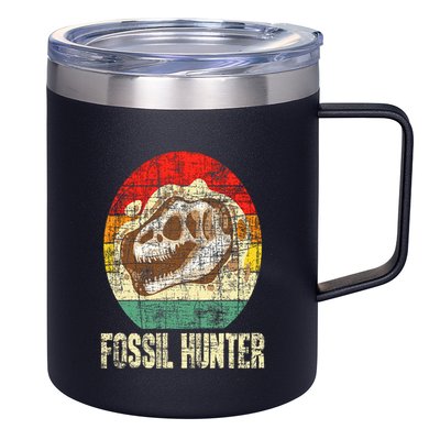Fossil Hunter Retro Paleontologist Paleontology 12oz Stainless Steel Coffee Mug