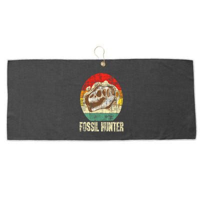 Fossil Hunter Retro Paleontologist Paleontology Large Microfiber Waffle Golf Towel