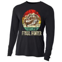 Fossil Hunter Retro Paleontologist Paleontology Cooling Performance Long Sleeve Crew