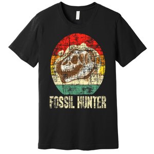 Fossil Hunter Retro Paleontologist Paleontology Premium T-Shirt