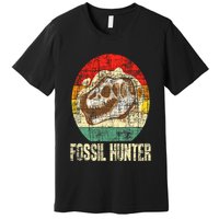 Fossil Hunter Retro Paleontologist Paleontology Premium T-Shirt