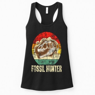 Fossil Hunter Retro Paleontologist Paleontology Womens Tank Top