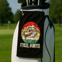 Fossil Hunter Retro Paleontologist Paleontology Golf Towel