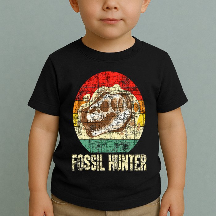 Fossil Hunter Retro Paleontologist Paleontology Toddler T-Shirt