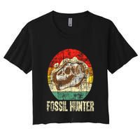 Fossil Hunter Retro Paleontologist Paleontology Crop Top