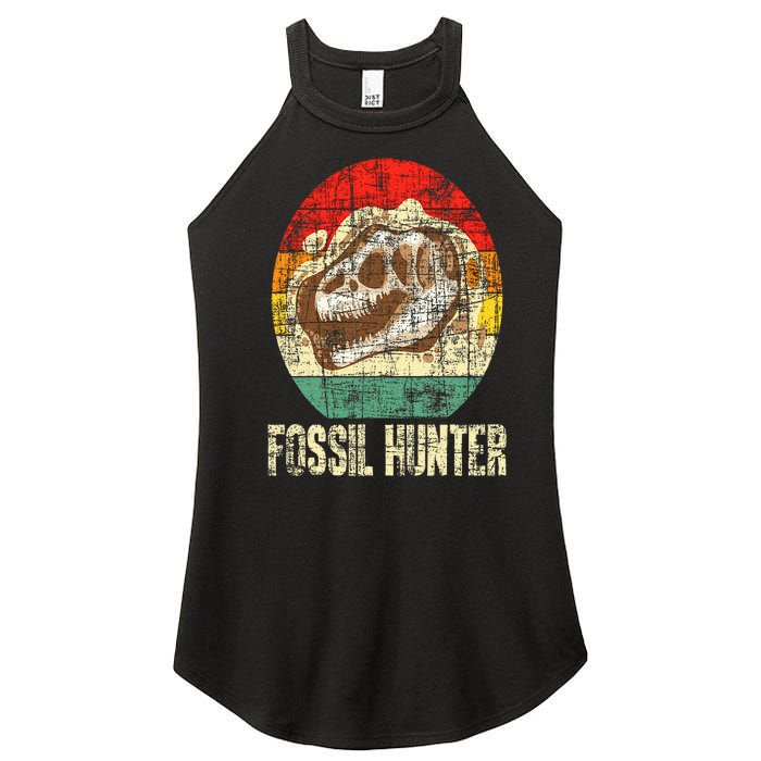 Fossil Hunter Retro Paleontologist Paleontology Women’s Perfect Tri Rocker Tank