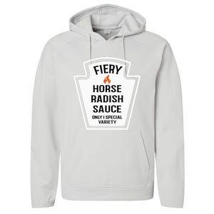 Fiery Horse Radish Sauce Group Condiment Family Matching Performance Fleece Hoodie