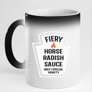 Fiery Horse Radish Sauce Group Condiment Family Matching 11oz Black Color Changing Mug