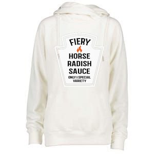 Fiery Horse Radish Sauce Group Condiment Family Matching Womens Funnel Neck Pullover Hood