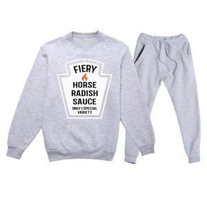 Fiery Horse Radish Sauce Group Condiment Family Matching Premium Crewneck Sweatsuit Set