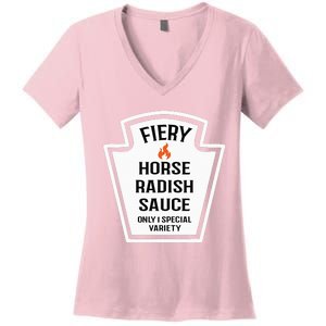 Fiery Horse Radish Sauce Group Condiment Family Matching Women's V-Neck T-Shirt